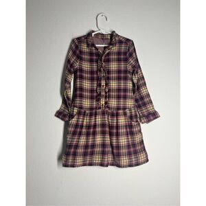 Orchestra ( France) Girls Plaid Ruffle Dress Long Sleeve Size 6 years